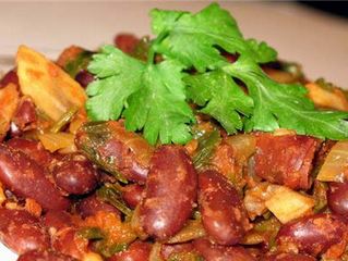 Фасоль с грибами